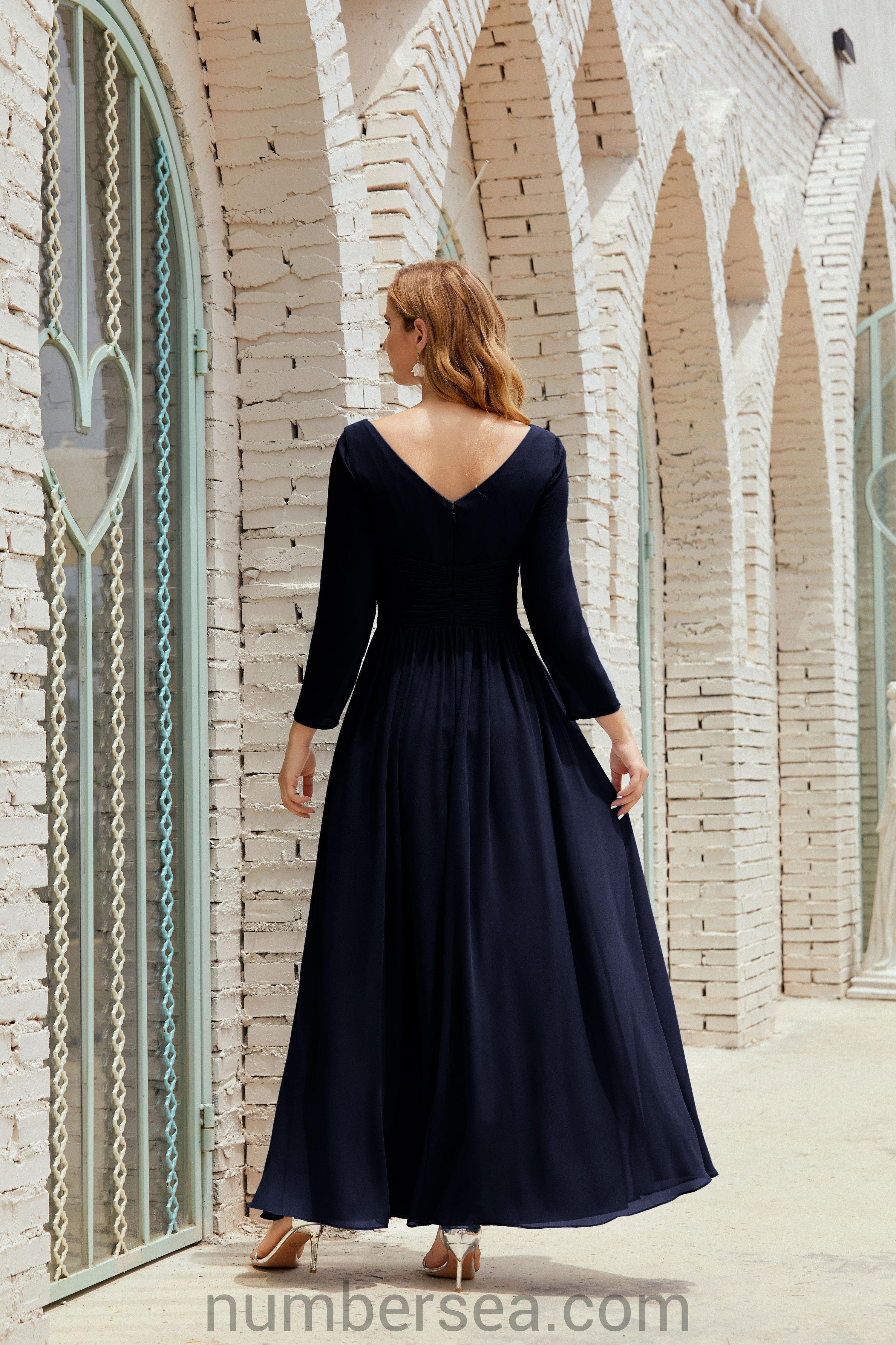 Numbersea Bridesmaid Dress Chiffon Formal Party Dress Evening Dress 28016-numbersea