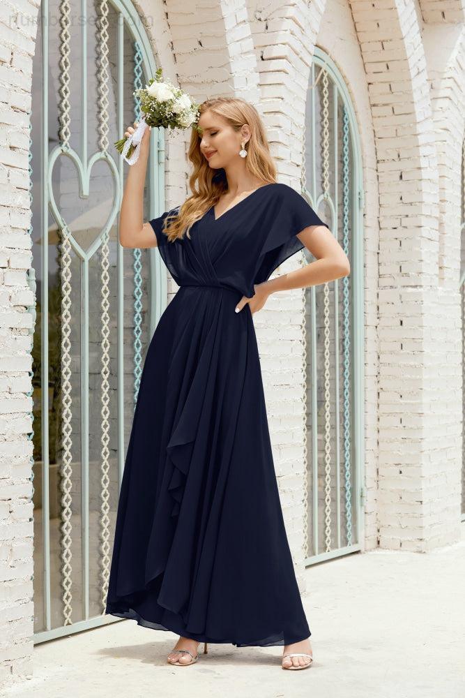 Numbersea Mother Of The Bride Dresses Plus Size V-Neck Floor Length Formal Prom Dress For Wedding