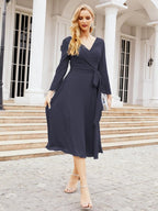 Bridesmaid Dress V-Back Waist Belt Mother of the Bride Wedding Guest 28031-numbersea