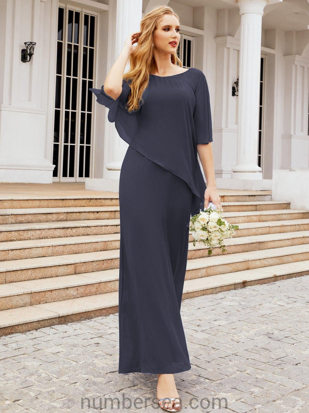 Numbersea Formal Party Gown Dress Long Chiffon Mother Of The Bride Dresses With Ruffle Cape 28026