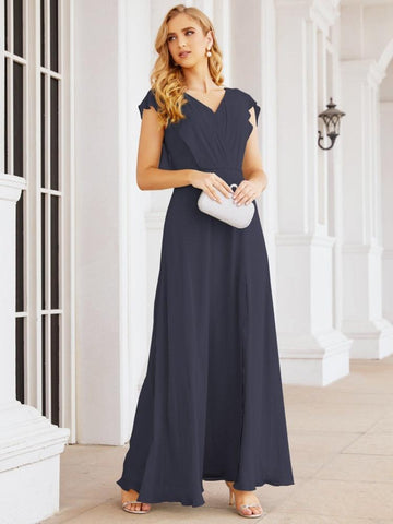 Numbersea Bridesmaid Dresses Cape Formal Prom Dress Open Back Gowns for Mother of The Bride 28058-numbersea