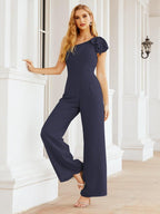 Numbersea Womens One Shoulder Chiffon Long Jumpsuit Formal Evening Dress Bridesmaid Dresses Pants