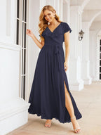 Bridesmaid Dresses with Flutter Sleeves Formal Evening Party Prom Gowns 28044-numbersea