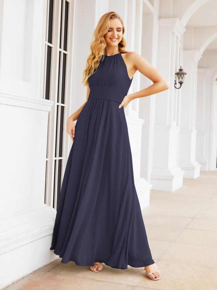 Keyhole Bridesmaid Dresses Sleeveless Formal Evening Party Prom Gowns 28043-numbersea