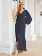 Numbersea Bridesmaid Dresses with Split for Wedding Party Flutter Sleeves 28045-numbersea