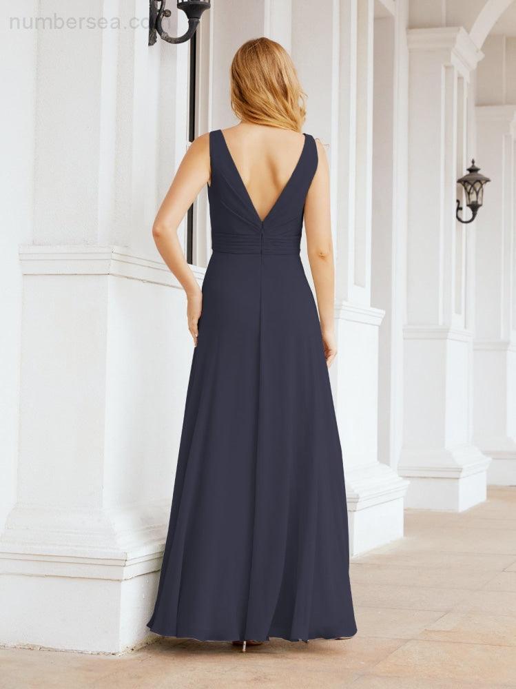 Numbersea Bridesmaid Dresses for Wedding Ruffles Long Formal Prom Gowns 28039-numbersea