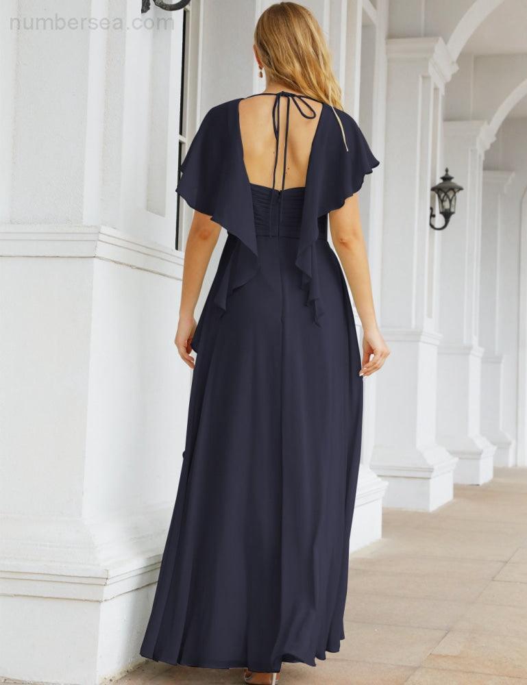 Numbersea Bridesmaid Dresses Backless Formal Prom Gowns for Evening Party Mother of The Bride Dress 28040-numbersea