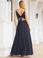 Numbersea Spaghetti Strap Bridesmaid Dresses V Neck Butterfly Back Fromal Evening Party Prom Gown 28036-numbersea