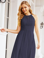 Keyhole Bridesmaid Dresses Sleeveless Formal Evening Party Prom Gowns 28043-numbersea