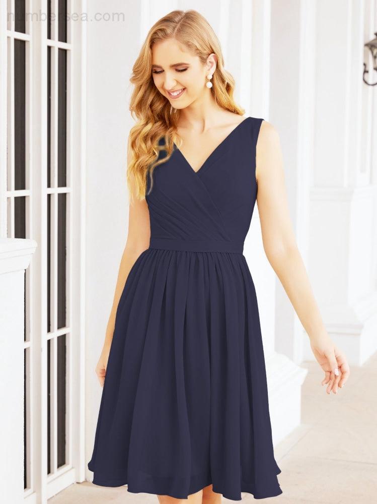 Numbersea Homecoming Dresses Knee Length Skirt V Back 28062