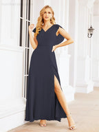 Numbersea Bridesmaid Dresses Cape Formal Prom Dress Open Back Gowns for Mother of The Bride 28058-numbersea