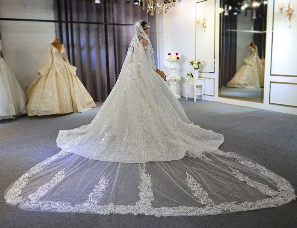 NB3754 Off The Shoulder Long Sleeves Beautiful Wedding Dress Lace Bridal Dress 2022 - numbersea