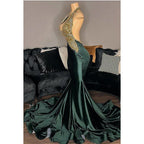 Vestido de fiesta de noche sexy y atractivo con escote en V, volantes, cuello halter, sin mangas y espalda descubierta.