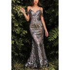 Schulterfreies, trägerloses, appliziertes Tüll-Meerjungfrauen-Abendkleid mit Blumenmuster, langem Abschlussballkleid