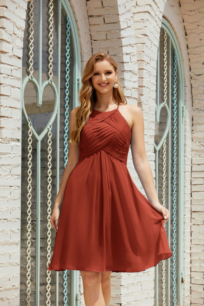 Formal Cocktail Prom Gown Homecoming Dresses 28014 Rust Red