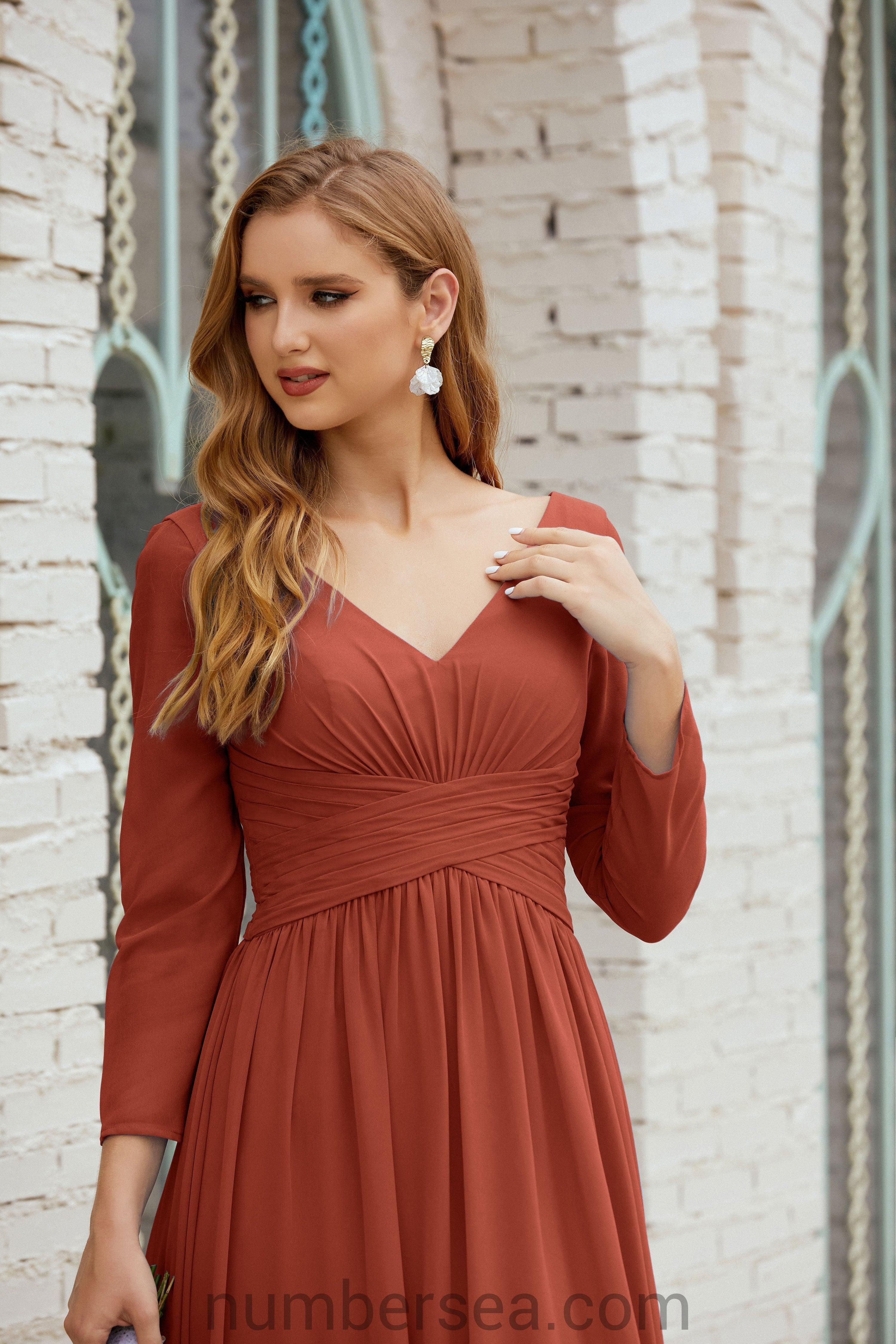 Numbersea Bridesmaid Dress Chiffon Formal Party Dress Evening Dress 28016-numbersea