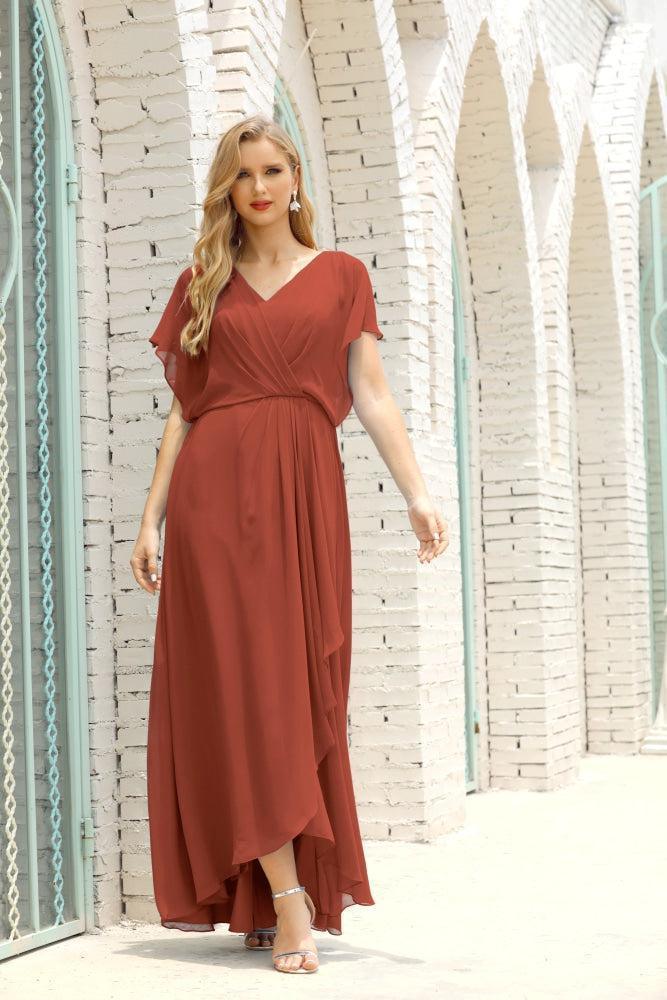 Numbersea Mother Of The Bride Dresses Plus Size V-Neck Floor Length Formal Prom Dress For Wedding