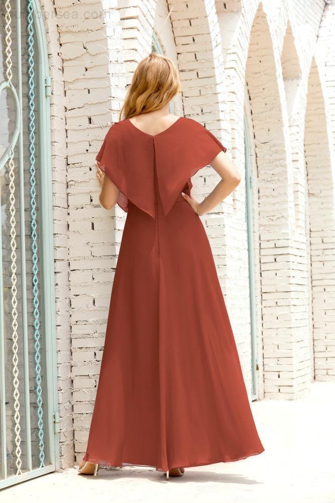 Numbersea Mother Of The Bride Dresses Plus Size V-Neck Floor Length Formal Prom Dress For Wedding