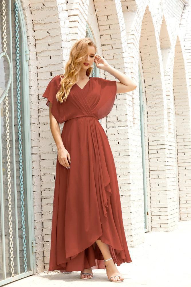 Numbersea Mother Of The Bride Dresses Plus Size V-Neck Floor Length Formal Prom Dress For Wedding