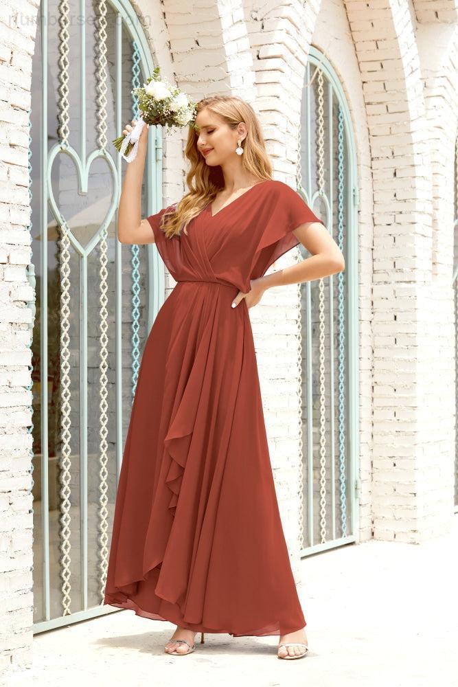 Numbersea Mother Of The Bride Dresses Plus Size V-Neck Floor Length Formal Prom Dress For Wedding