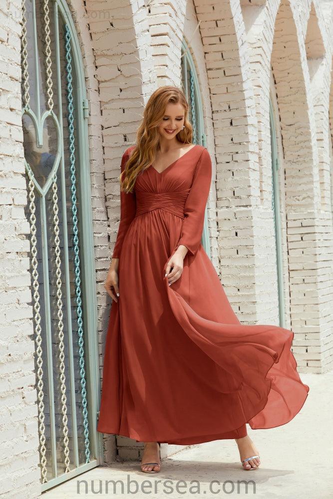 Numbersea Bridesmaid Dress Chiffon Formal Party Dress Evening Dress 28016-numbersea