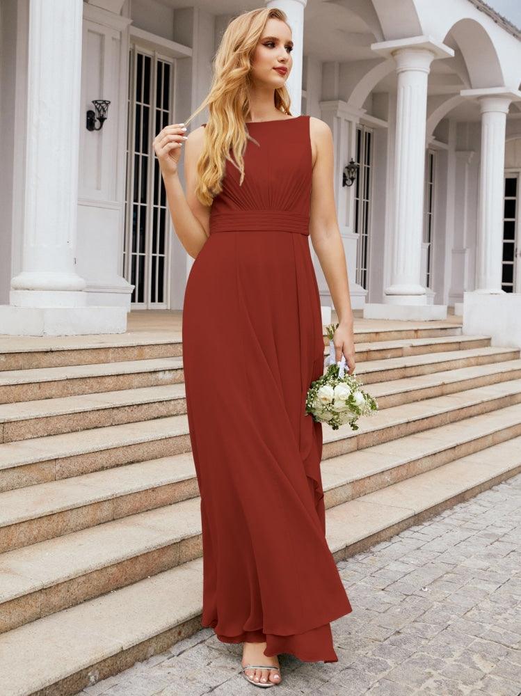 Numbersea Bridesmaid Dresses for Wedding Ruffles Long Formal Prom Gowns 28039-numbersea