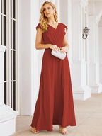 Numbersea Bridesmaid Dresses Cape Formal Prom Dress Open Back Gowns for Mother of The Bride 28058-numbersea