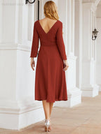 Bridesmaid Dress V-Back Waist Belt Mother of the Bride Wedding Guest 28031-numbersea