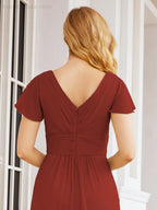 Numbersea Formal Prom Gowns for Mother of The Bride Cap Sleeves Bridesmaid Dress 28047-numbersea