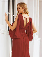 Numbersea Bridesmaid Dresses with Split for Wedding Party Flutter Sleeves 28045-numbersea