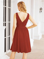 Numbersea Homecoming Dresses Knee Length Skirt V Back 28062