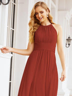 Keyhole Bridesmaid Dresses Sleeveless Formal Evening Party Prom Gowns 28043-numbersea