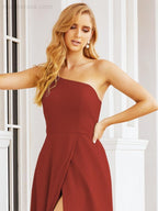 Numbersea Women's One Shoulder Formal Prom Gowns for Mother of The Bride Side Slit Bridesmaid Dresses 28052-numbersea
