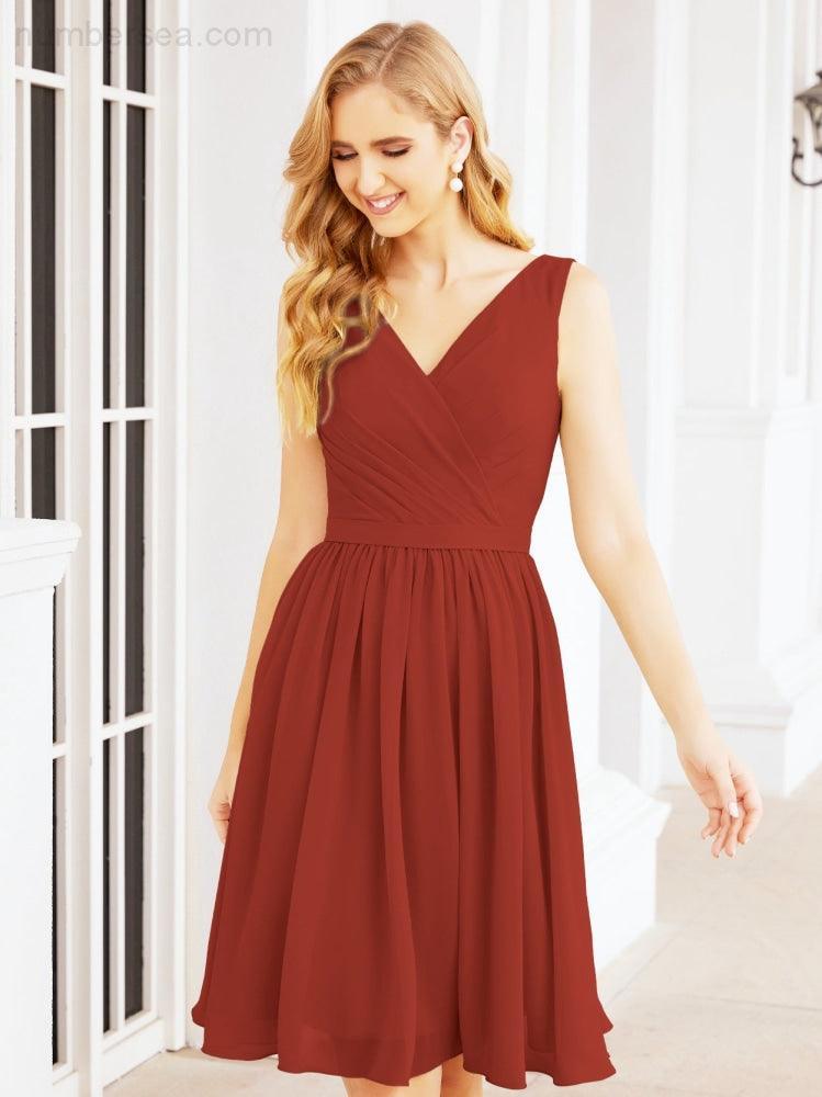 Numbersea Homecoming Dresses Knee Length Skirt V Back 28062