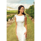 Simple & Sexy Backless Sleeveless Mermaid Wedding Prom Dress
