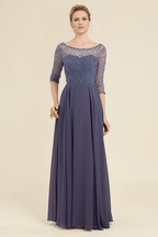Mother of the Bride Dress Sparkly Grey Blue Beaded