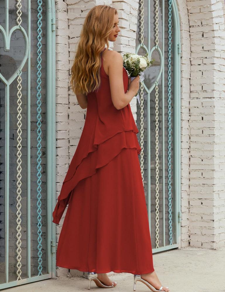 Chiffon Long Plus Size Mother Of Bride Dresses Formal Bridesmaid Prom Gown 28019