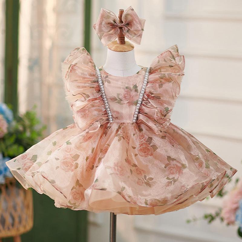 Organza Geburtstagsparty Baby Mädchen Kleid 