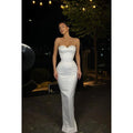 Sweetheart Strapless Beaded Sheath Long Prom Evening Gown
