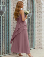 Chiffon Long Plus Size Mother Of Bride Dresses Formal Bridesmaid Prom Gown 28019