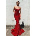 Sweetheart Sequins Mermaid Prom Dress Glitter
