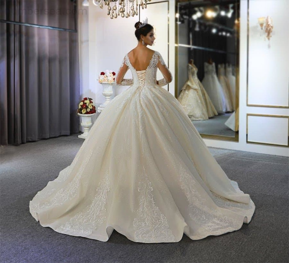 NB3770 Robe De Mariee Princess Puffy Ball Gown Wedding Dress Dride 100% Real Photos - numbersea