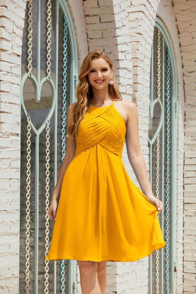 Formal Cocktail Prom Gown Homecoming Dresses 28014 Mustard Yellow