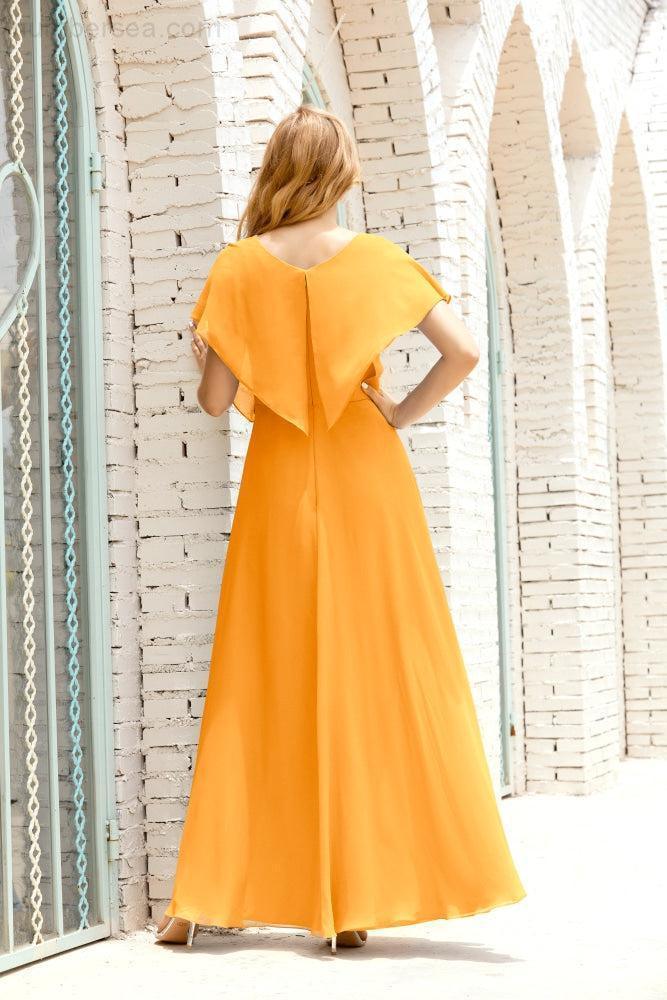 Numbersea Mother Of The Bride Dresses Plus Size V-Neck Floor Length Formal Prom Dress For Wedding