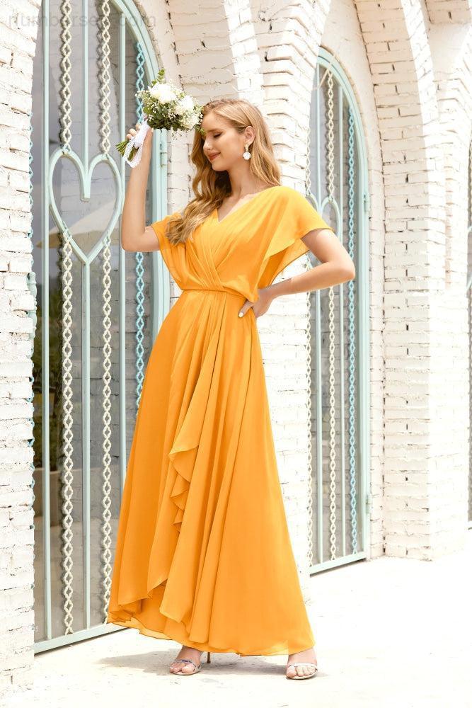 Numbersea Mother Of The Bride Dresses Plus Size V-Neck Floor Length Formal Prom Dress For Wedding