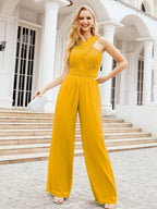 Numbersea Crisscross Neck Jumpsuit Formal Evening Dress Long Bridesmaid Dresses Bell-bottomed Pants 28033-numbersea