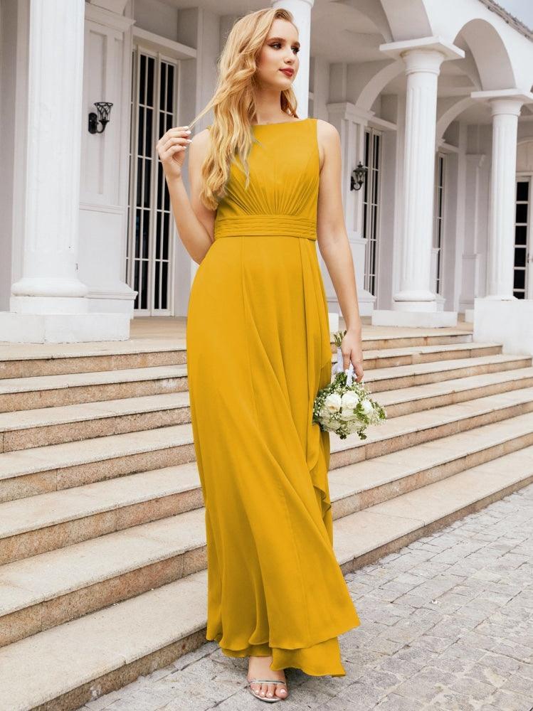 Numbersea Bridesmaid Dresses for Wedding Ruffles Long Formal Prom Gowns 28039-numbersea