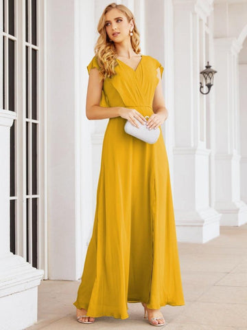 Numbersea Bridesmaid Dresses Cape Formal Prom Dress Open Back Gowns for Mother of The Bride 28058-numbersea