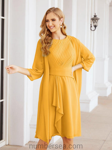 Numbersea Chiffon Mother Of The Bride Dresses Prom Dress For Wedding Guest Casual Pleated 28065