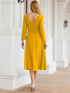Bridesmaid Dress V-Back Waist Belt Mother of the Bride Wedding Guest 28031-numbersea